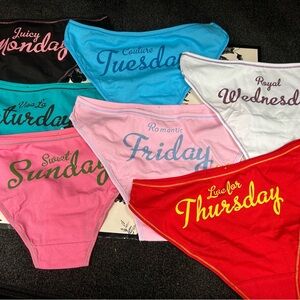 NWOT Day of the Week Panties SIZE L